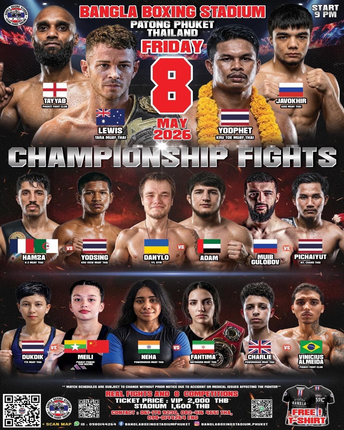 CHAMPIONSHIP FIGHTS 8 MAY 2026